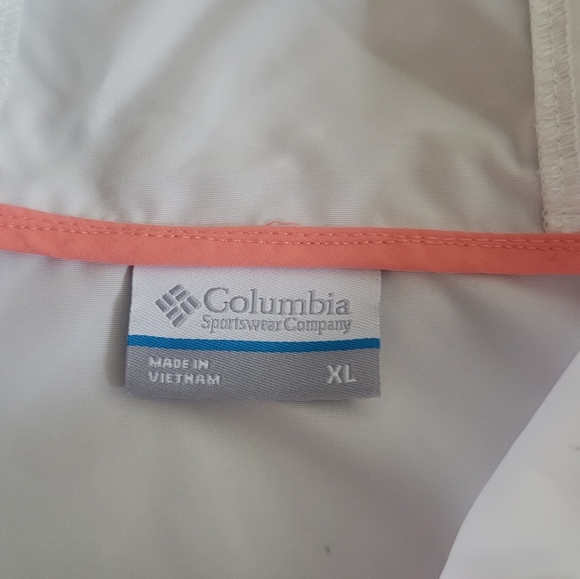 Columbia Sportswear Women's Harborside Windbreaker Hoodie - XL (Pink/White/Blue) - Picture 2 of 5